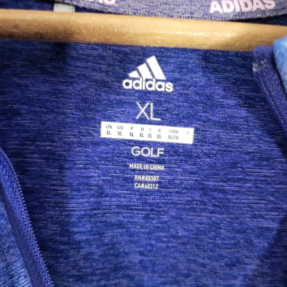 Adidas Golf Blue Gradient Quarter-Zip Pullover SZ XL - Picture 5 of 8